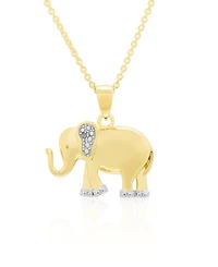 Macy's Diamond Accent 0.005 ct. t. w. Elephant Pendant, 18'' Necklace
