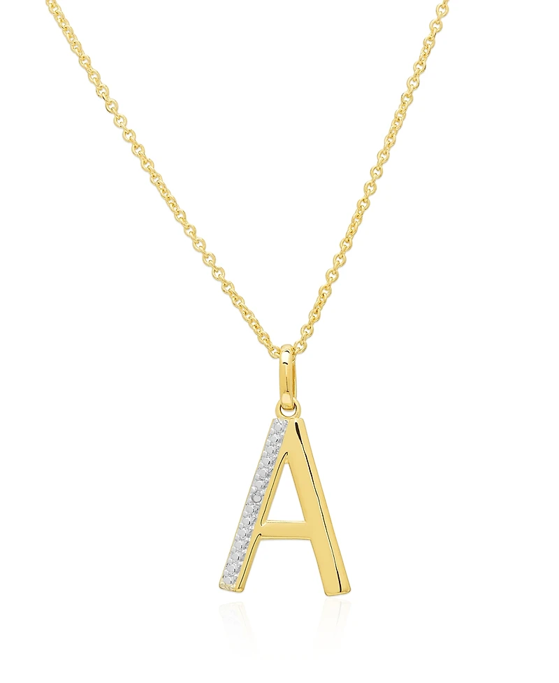 Macy's Diamond Accent 0.005 ct. t. w. Initial 'S' Pendant, 18'' Necklace