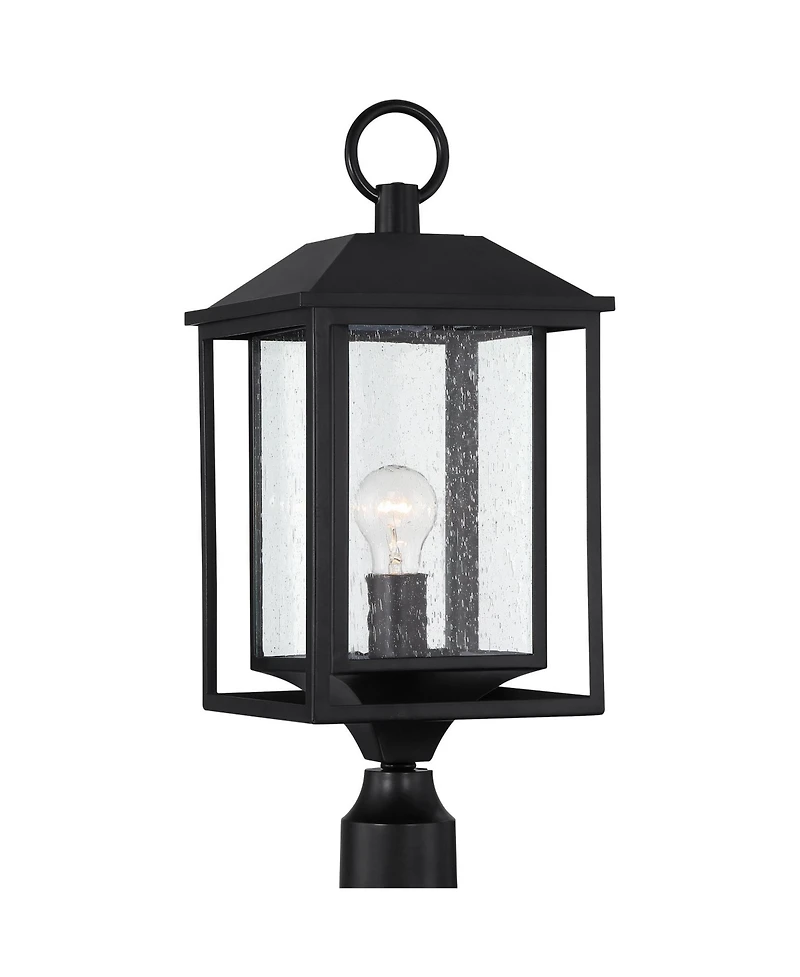 John Timberland Califa 21 3/4" Black and Seeded Glass Pier Mount Light