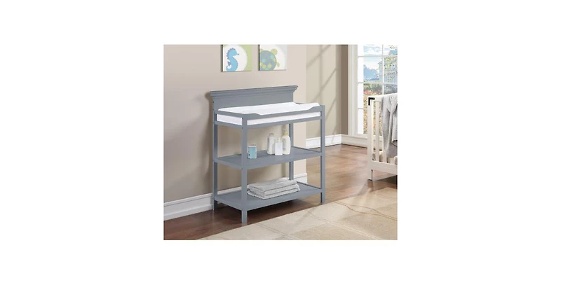 Flynama Modern Changing Table Finish with Two Shelves and 4 Side Safety Rails for Nursery