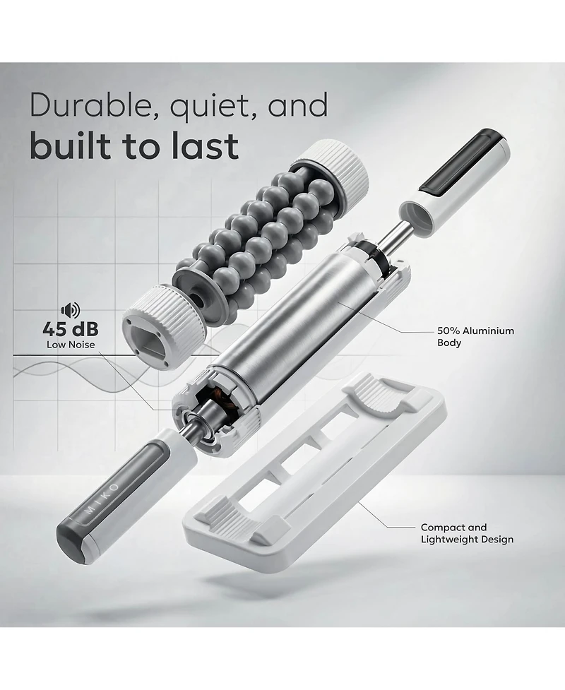 Miko Swift Hands-Free Rolling Percussive Massager for Muscle Recovery, Tension Relief