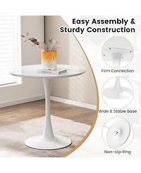 Gymax Modern 5 Pcs Dining Set Round Dining Table 4 Chairs for Small Space Kitchen