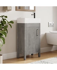 homfan 30" Bathroom Vanity with Sink, Freestanding Sink Cabinet 2 Soft-Closing Doors and Large Storage Drawer, Wood