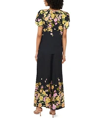 Vince Camuto Women's Crew Neck Tulip-Sleeve Blouse