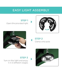 Best Choice Products Hanging Led-Lit Curved Chaise Lounge Chair for Backyard, Patio w/ Pillow, Canopy, Stand