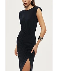 Nocturne Women's Ruched Side-Slit Maxi Dress