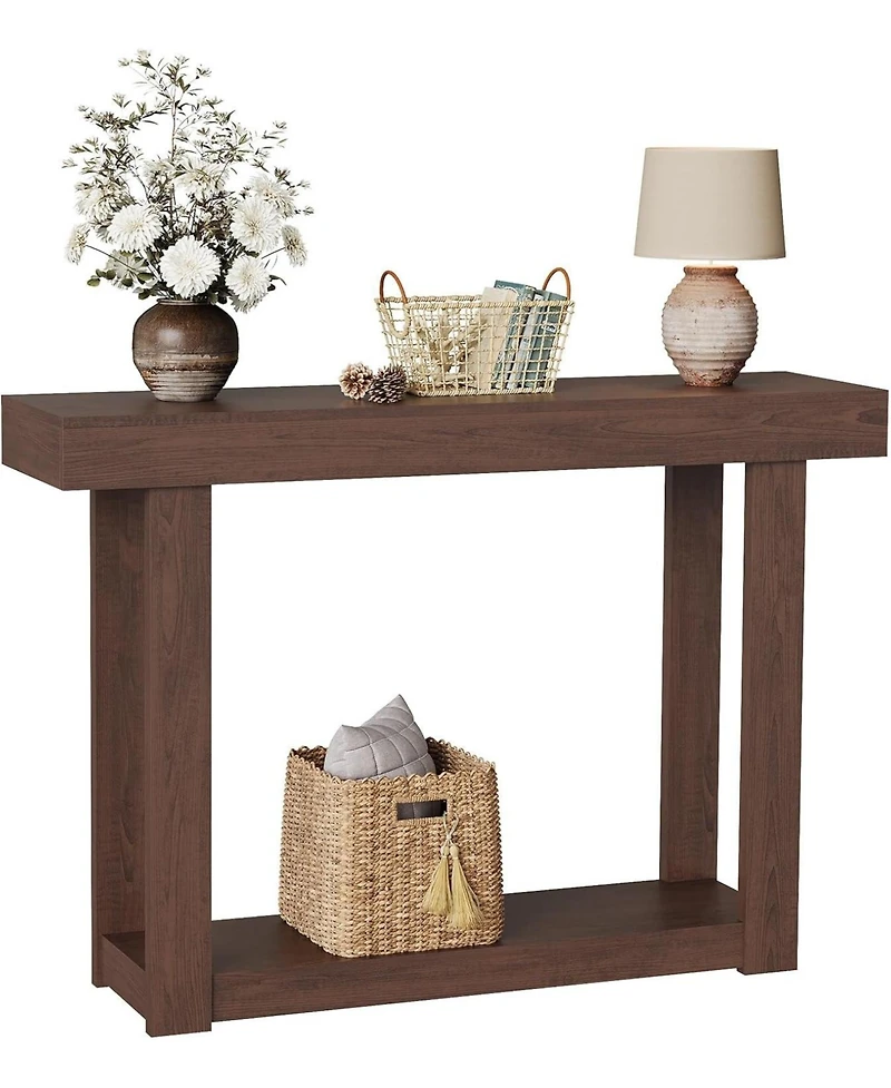 gaomon 46.26" Wood Console Table with Storage, Narrow Sofa Table with Open Shelf, Long Behind Couch Table for Entryway Hallway, Accent Table