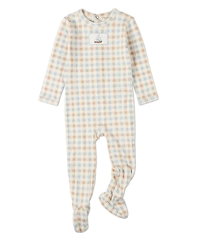 MeMoi Baby Girls Rayon/Cotton Plaid Pointelle Footie
