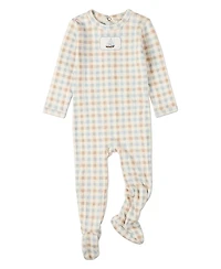 MeMoi Baby Girls Rayon/Cotton Plaid Pointelle Footie