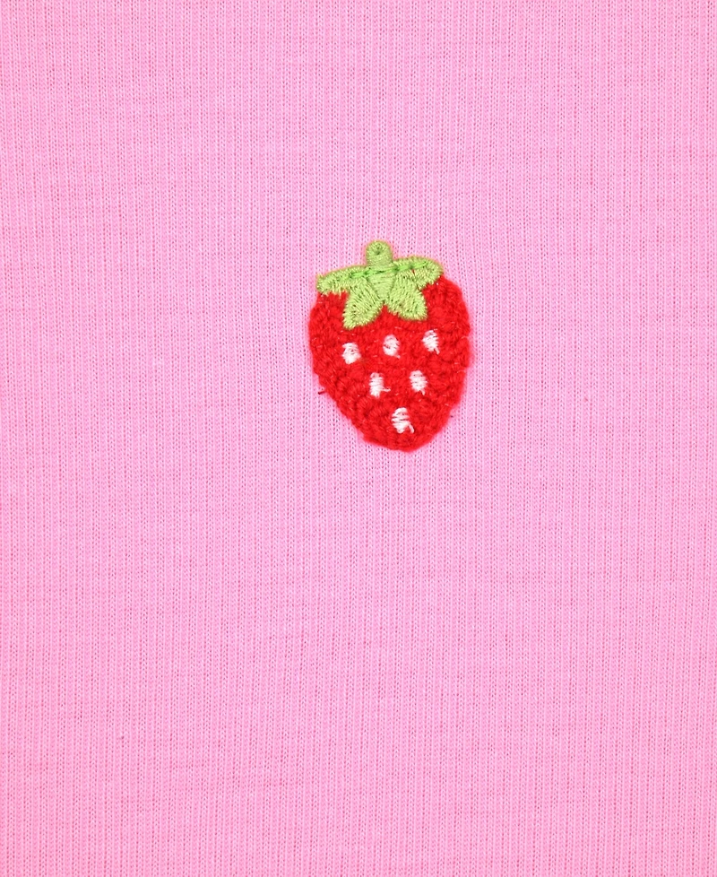 Max & Olivia Girls' 6-16 Sweet Dreams Strawberry Print Top and Shorts, 2-Piece Set