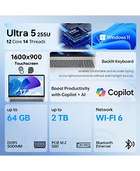 Hp Essential 17.3" Traditional Laptop Intel Core Ultra 5 16GB Ram Intel Graphics 1TB Ssd Storage Windows 11 Home 60Hz - Silver