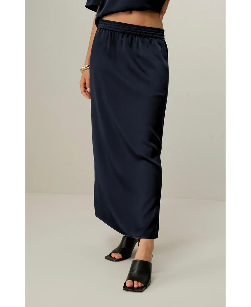 Lilysilk Women's Washable Silk Charmeuse Pull-on Skirt