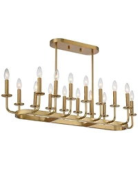 Stiffel Soft Gold Linear Pendant Chandelier 38 3/4" Wide Modern Open Frame 16-Light Fixture for Kitchen Island Dining Room House
