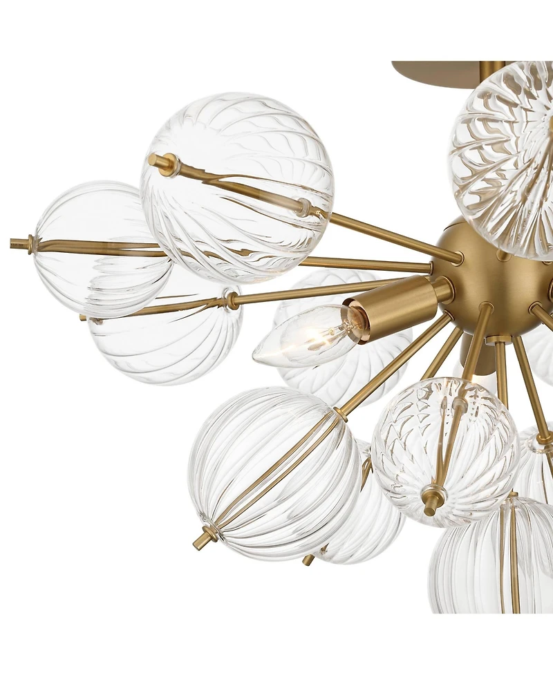 Possini Euro Design Possini Euro Magrania 23" Wide Gold Sputnik 3-Light Ceiling Light