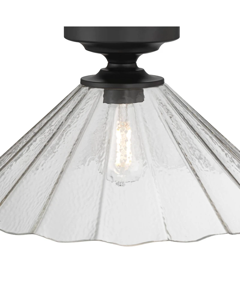 Possini Euro Design Possini Euro Vandross 16" Wide Matte Black Cast Glass Ceiling Light