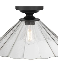 Possini Euro Design Possini Euro Vandross 16" Wide Matte Black Cast Glass Ceiling Light