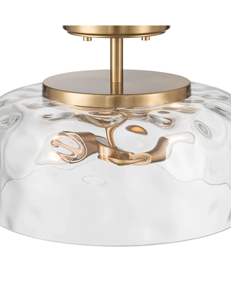Possini Euro Design Possini Euro Luther 13"W Warm Brass Water Glass 2-Light Ceiling Light