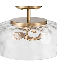 Possini Euro Design Possini Euro Luther 13"W Warm Brass Water Glass 2-Light Ceiling Light