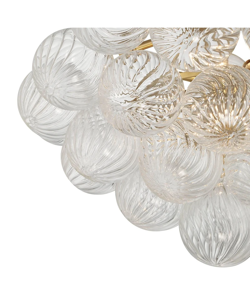 Possini Euro Design Possini Euro Albaro 18 1/2"W Soft Gold and Glass 2-Light Ceiling Light