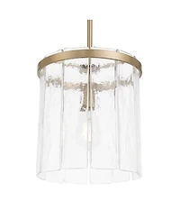 Possini Euro Design Possini Euro Soresi 10"W Satin Brass and Piastra Glass Mini Pendant
