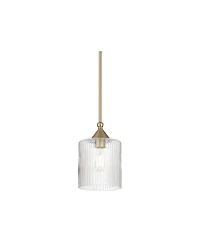 Possini Euro Design Possini Euro Krakow 7"W Satin Brass Fluted Glass Mini Pendant Light