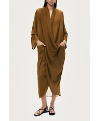 Nocturne Women's Draped V-Neck Midi Dress