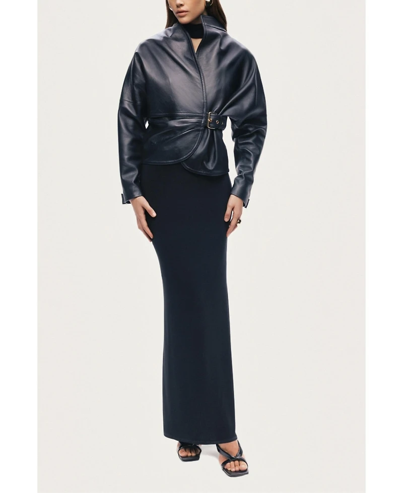 Nocturne Women's Leather Wrap Jacket