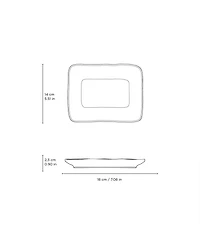 Porto Brasil 7" Stoneware Rectangular Juta Platters, Set of 4