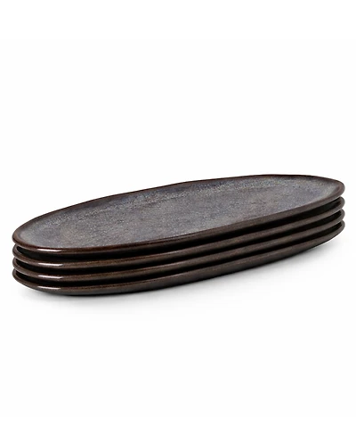 Porto Brasil 14.17" Stoneware Large Shallow Oval Platters, Set of 4