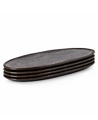 Porto Brasil 14.17" Stoneware Large Shallow Oval Platters, Set of 4