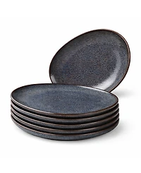 Porto Brasil Stoneware Oval Dessert Plates, Set of 6