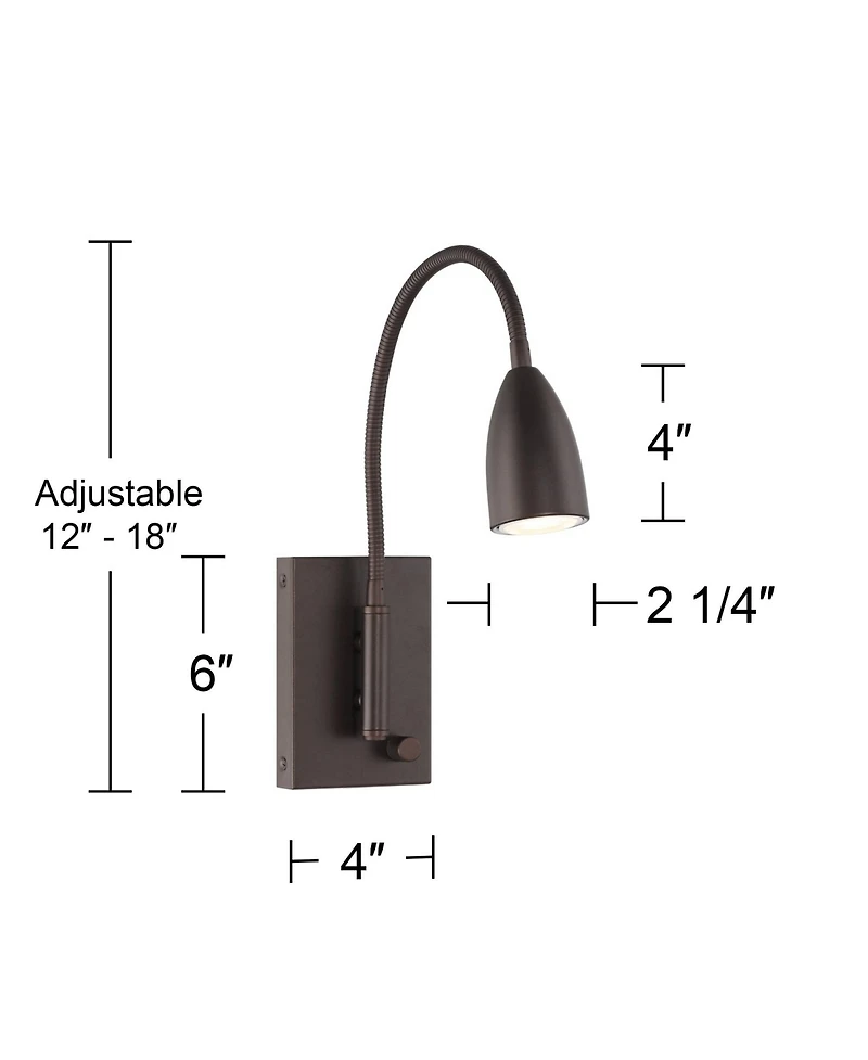 360 Lighting Lido High Modern Wall Reading Lamp Light Fixture Mount Bedroom Bedside Plug-In Cord Adjustable Gooseneck