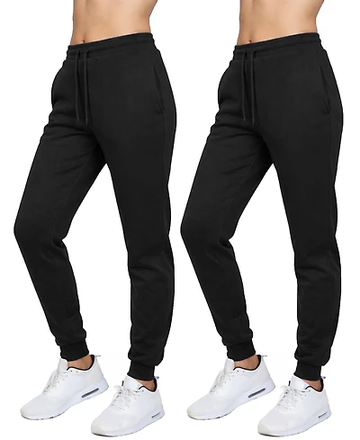 Blue Ice Women's Loose Fit Fleece-Lined Jogger Sweatpants-2 Pack