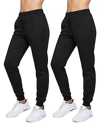 Blue Ice Women's Loose Fit Fleece-Lined Jogger Sweatpants-2 Pack