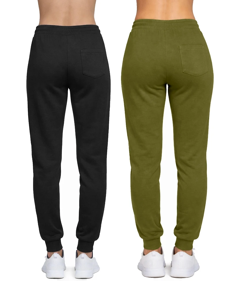 Blue Ice Women's Loose Fit Fleece-Lined Jogger Sweatpants-2 Pack
