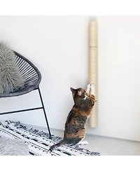 Aronkl 34" Wall Mounted Cat Scratcher Extra Tall Vertical Sisal Sturdy Aluminum Brackets Modern Space Saving Patented Design