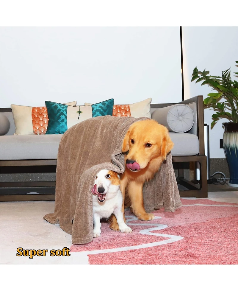 Aronkl 4 Pack Super Absorbent Microfiber Pet Towels for Dogs Cats Bath Drying