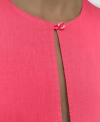 Dkny Jeans Women's Sleeveless Keyhole Crewneck Tiered Maxi Dress