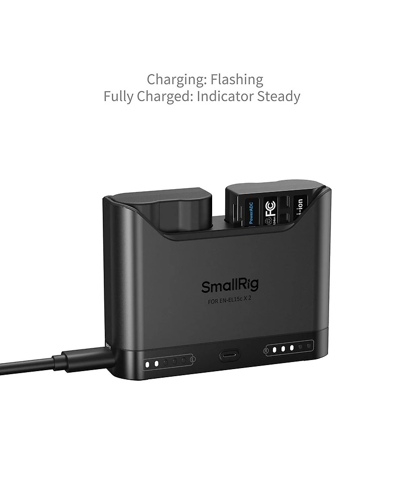 SmallRig 2x En-EL15c 14Wh 7.2V 1940mAh Camera Battery with Dual Charger