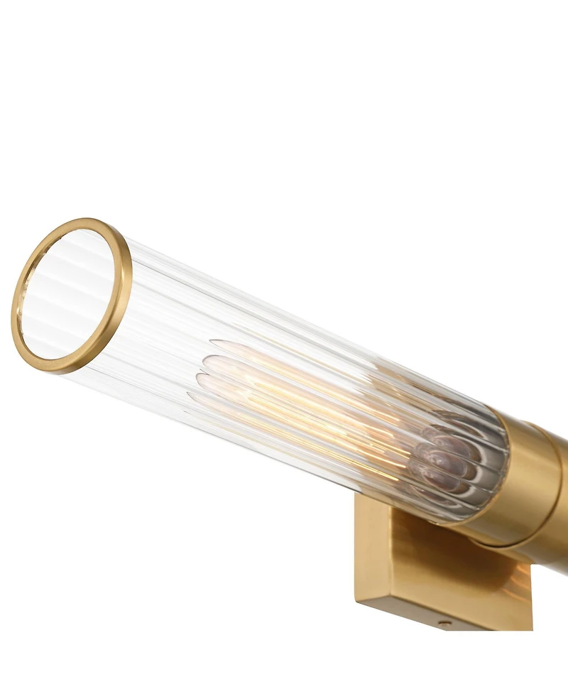 Possini Euro Design Adeline Wide Warm Brass 2-Light Bath Light