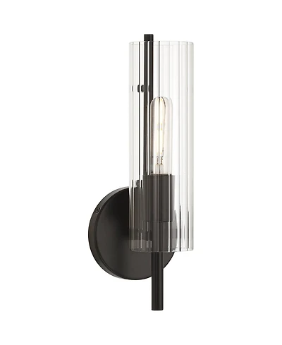 Possini Euro Design Taurus and Fluted Glass Wall Sconce