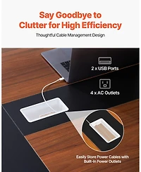 Gouun 8 ft Conference Table, Boat Shaped, Seats 10, 94.49 x 47.24 in