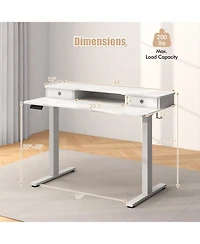 Gouun Electric Standing Desk 48 x 24 in with 2 Drawers