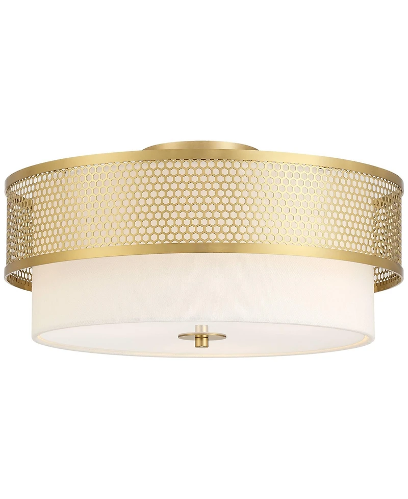 Possini Euro Design Marino and Linen 3-Light Ceiling Light