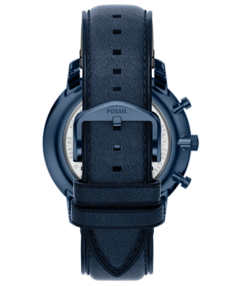 Fossil Men's Neutra Chronograph Navy Leather Watch, 44mm