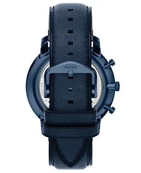 Fossil Men's Neutra Chronograph Navy Leather Watch, 44mm