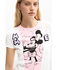 Desigual Women's Two-tone Mickey Mouse T-shirt