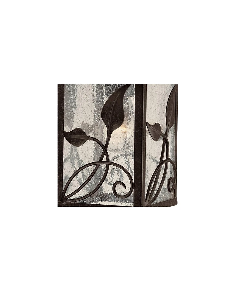 Franklin Iron Works French Garden Rustic Farmhouse Outdoor Wall Light Fixtures Set of 2 Metal 10 1/2" Clear Seedy Glass for Post Exterior