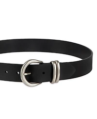 Levi's Women's Casual Leather Belt with Double Metal Loop Strap Keeper
