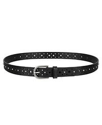 Levi's Women's Fully Adjustable Perforated and Studded Leather Jean Belt